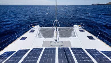 Eco Boat with a solar panel